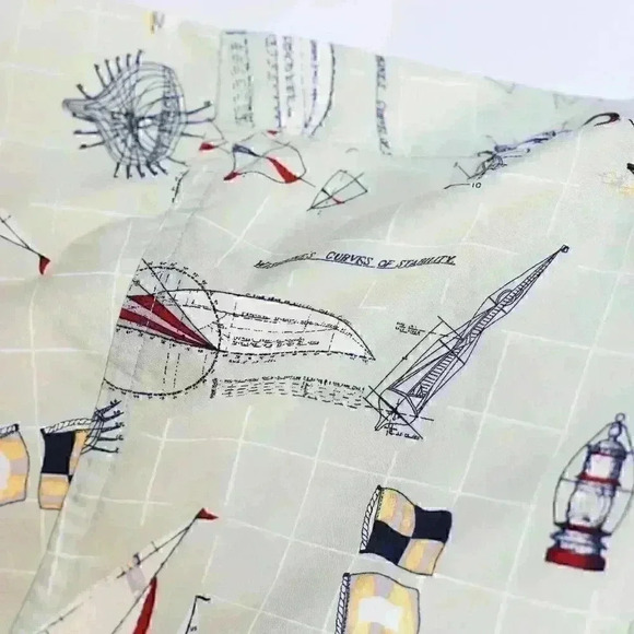 Puritan size 3XL 100% cotton nautical theme short sleeve button down shirt tan - Picture 6 of 16